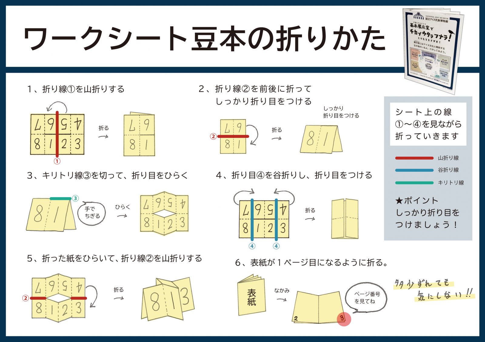ワークシート豆本の折りかた